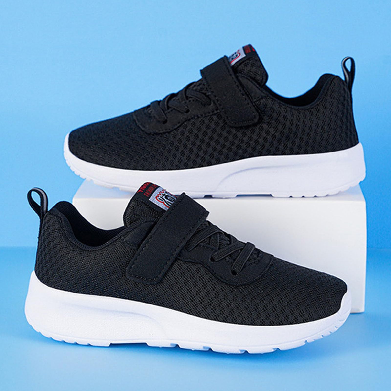 Scarpe da Ginnastica Bambino Ragazza Ragazzo 28-40 EU con Chiusura Strappo e Rete Traspirante Sneake Sportive Leggere Confort All'Aperto con Supporto Plantare per Trekking Basket