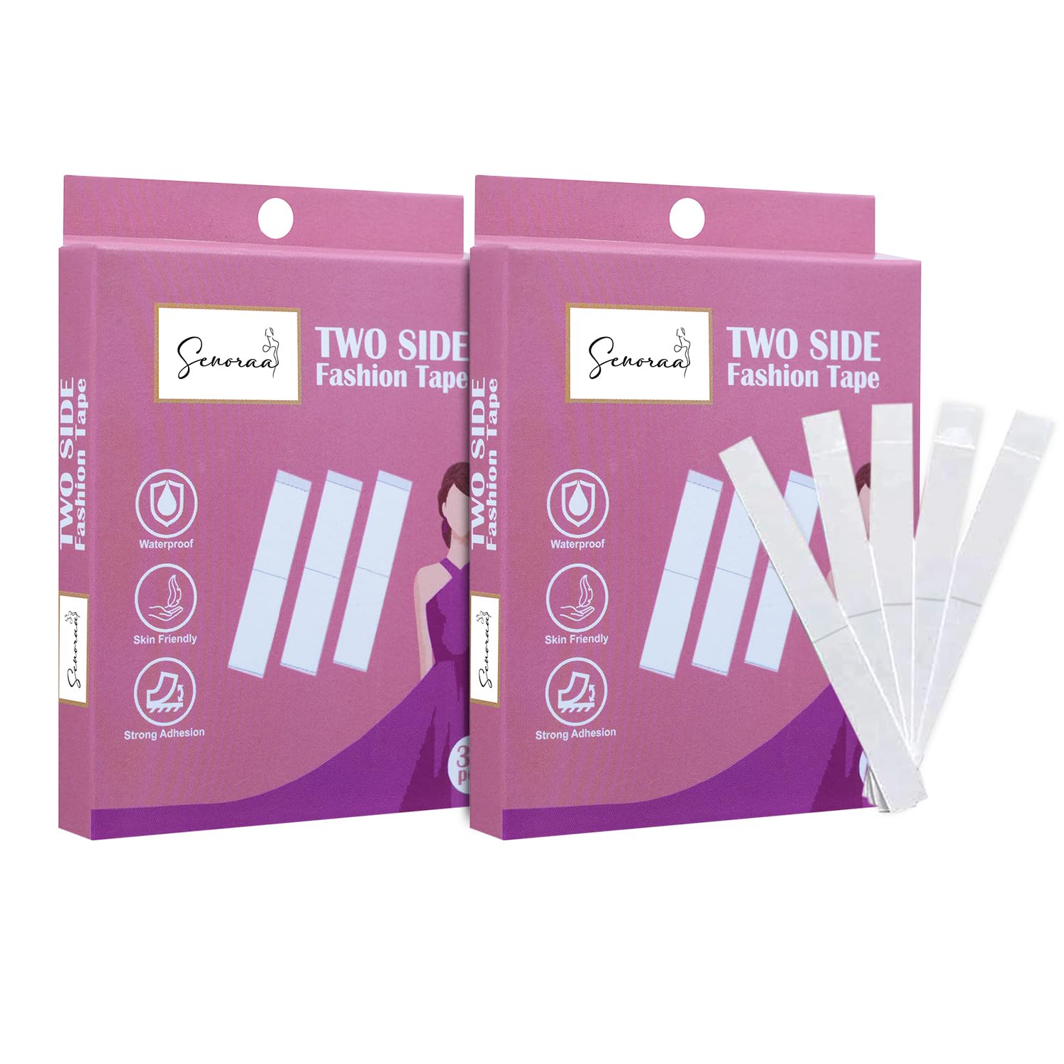 Women Double-Sided Fashion Tape for Cloths & Body Invisible Clothing Tape for Dress Gaps Necklines Straps & Hem Fixing Gentle to Stick on Skin & Clothes 36 Strips-image-18