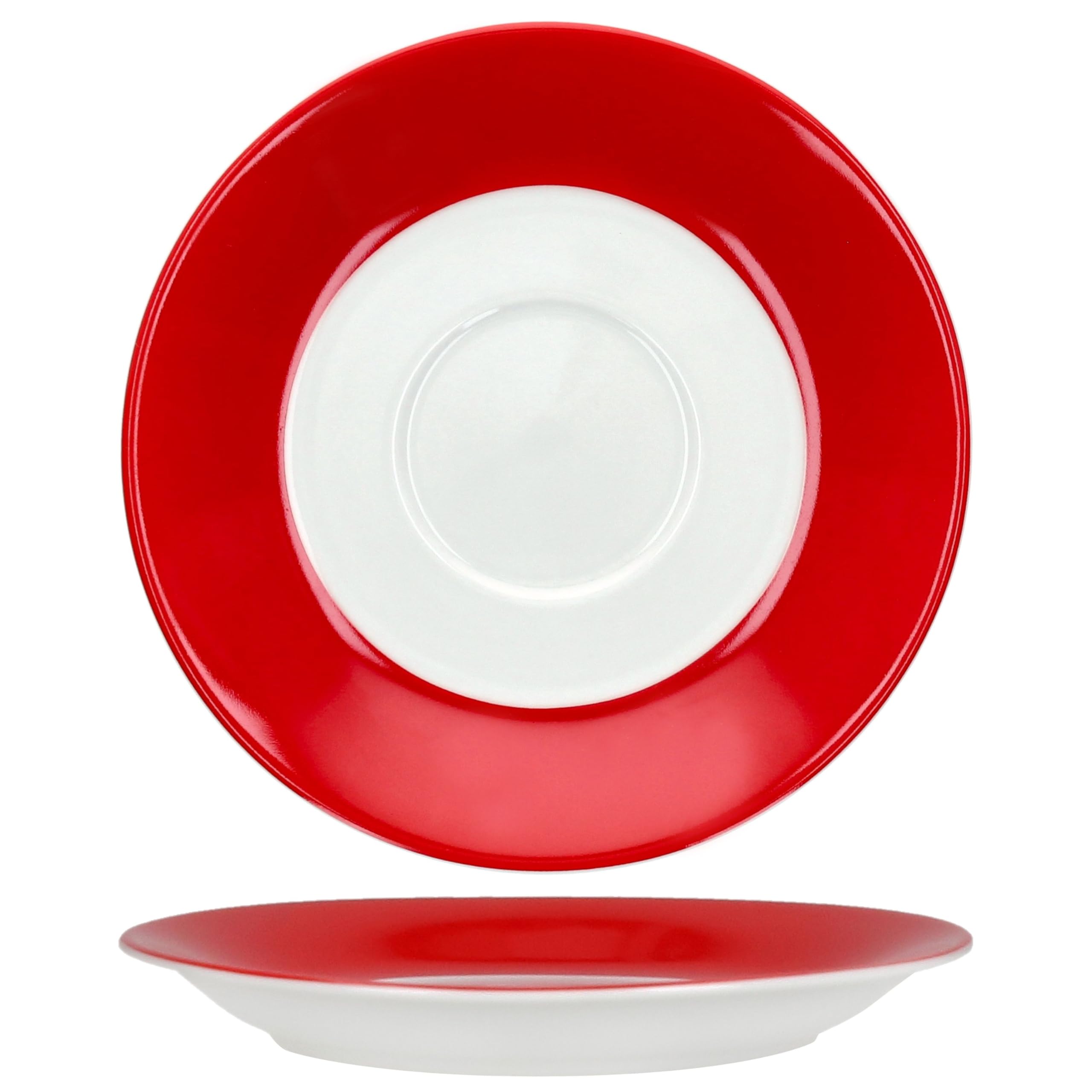 MamboCat Variant Lot de 6 tasses à café rouges avec soucoupes pour 6 personnes I Service en porcelaine colorée pour le petit déjeuner et le café I 6 tasses à thé de 200 ml et soucoupes I Vaisselle
