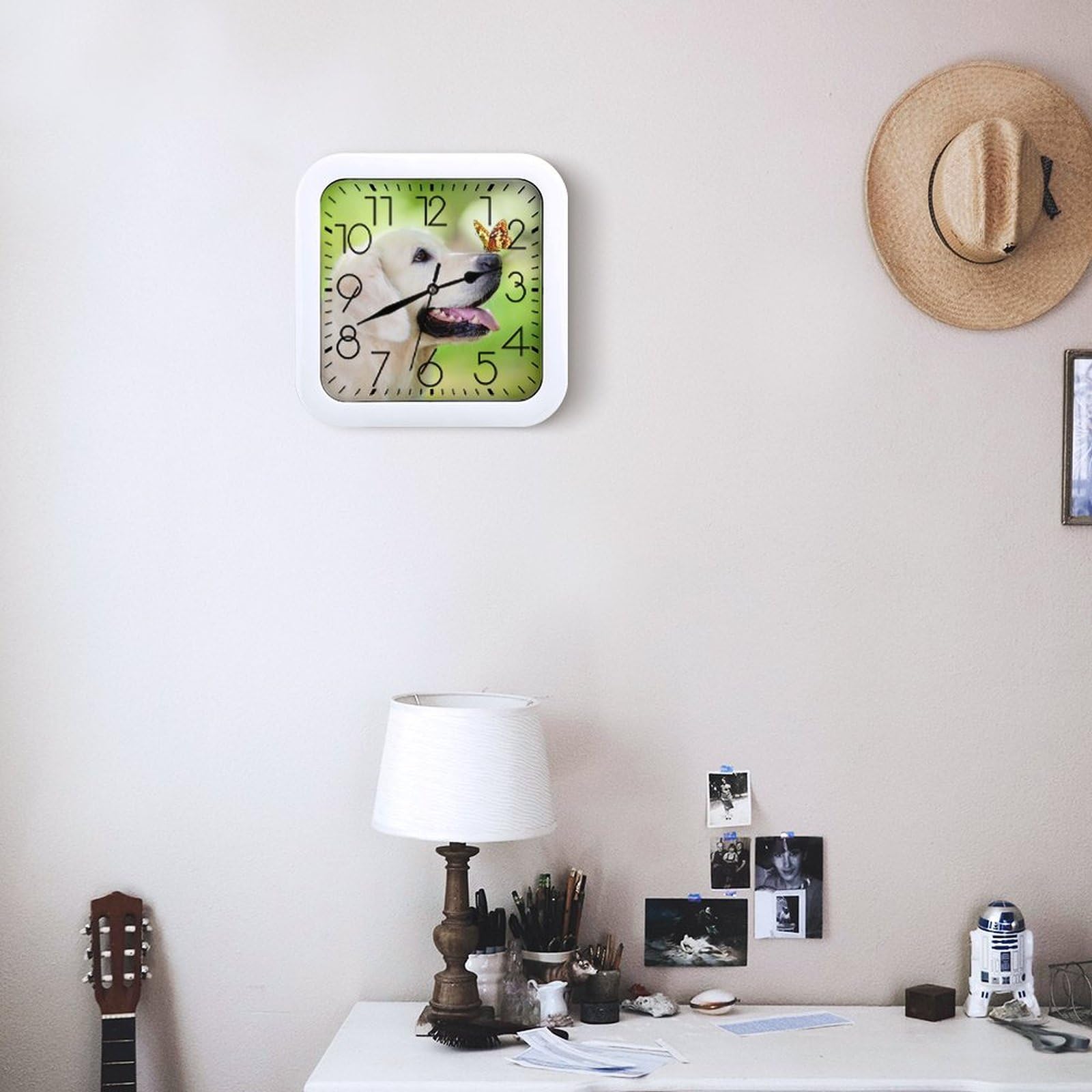 【リアル】壁掛け ペット時計 かわいい ゴールデンレトリバー インテリア リアル】壁掛け ペット時計 かわいい ゴールデンレトリバー インテリア