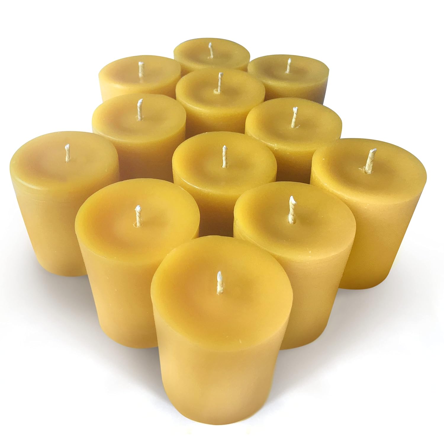 Natural Beeswax Votive Candles 12Pack 100 Natural Yellow Beeswax