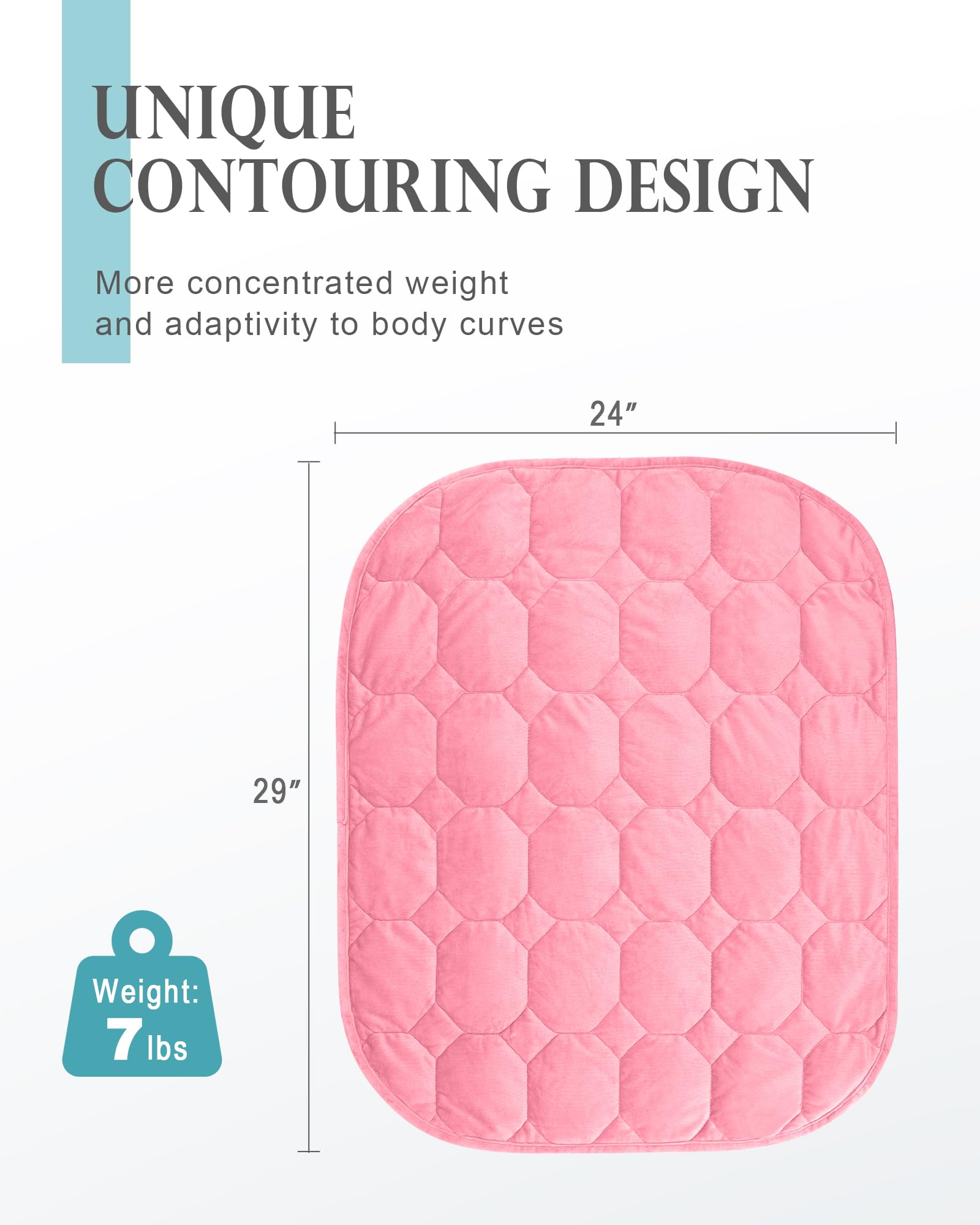 Weighted Lap Blanket Pad 7lbs for Adults Luxury Crystal Velvet Small Weighted Blanket for Relaxation Lounging - Image 3