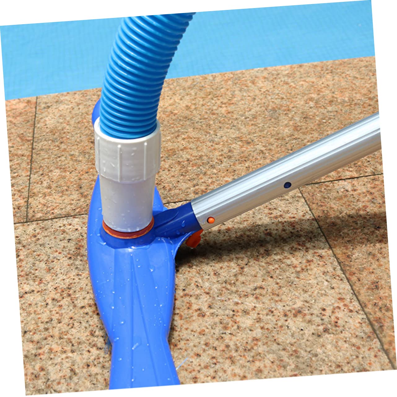 Brosse de Nettoyage pour Piscine 20 Pouces, Poils Plastique, Robuste | Balai Brosse Piscine Bleu, Aluminium, Nettoyage Rigoureux Intérieur et Extérieur, Sandales Femme