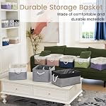 Grands paniers de rangement-boîtes de rangement pour étagères et placard Organisation, pliable tissu Bin pour vêtements de maison et blanchisserie (3-Pack, 15,7 x 11,8 x 8,26 pouces, gris)
