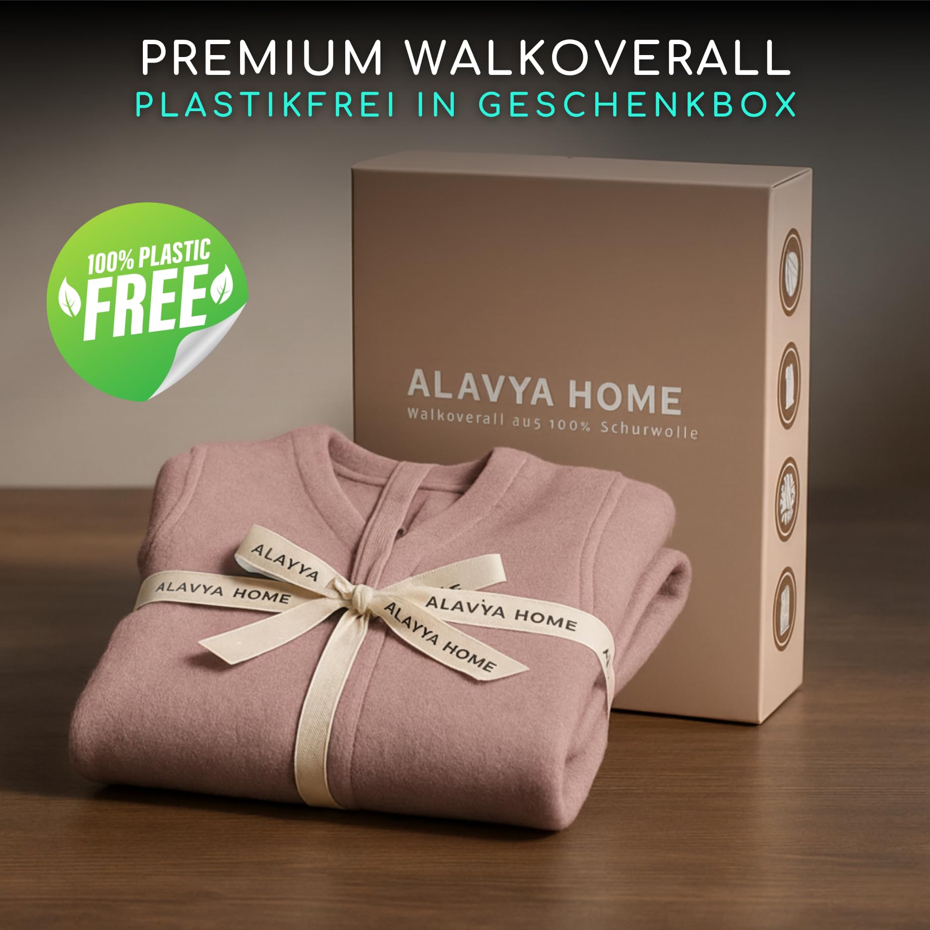 ALAVYA HOME® Baby Walkoverall aus 100% Bio-Schurwolle | Kuscheliger Wollfleece Walk Woll-Anzug für Kleinkind & Baby | Babyoverall für kalte Tage & Winter, Größen 62-104, mit Reißverschluss