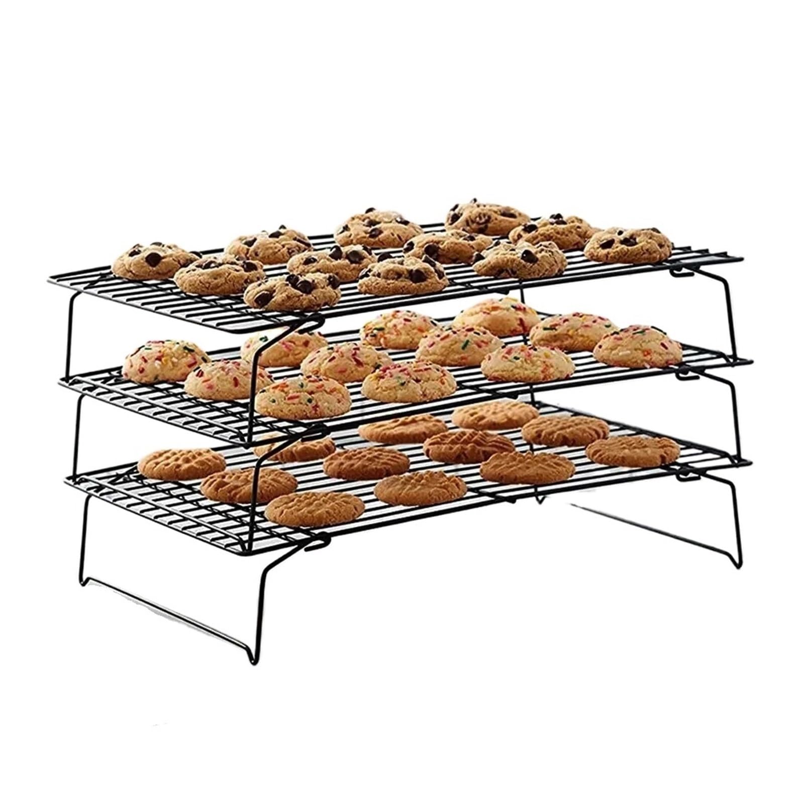 Kühlgitter aus Edelstahl Antihaft-Drahtgitter-Backblech, Kuchen-Kühlregal, Edelstahl-Ofen, Küche, Pizza, Brot, Kekshalter, Grillregal
