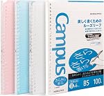 Kokuyo Campus Binders à anneaux intelligents 3 Faites votre valise, B5 Notebook Binder +100 Feuille 6mm Papier de rechargeur à point règle, 25 Capacité de la feuille, 26 Anneaux, Couleur Lumière, Parfait pour le travail, Etude & Journal officiel