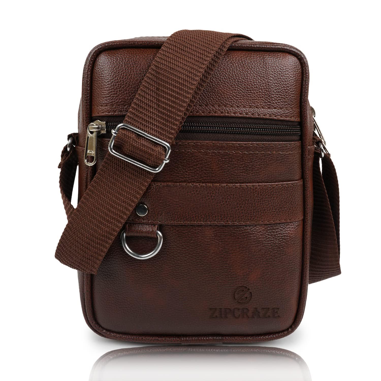 zipcraze Stylish Cross Body - Side Bag - Travel Bag - Office Business Bag - Cross Body Bag - Messenger Bag - Sling Bag for Men and Women Adjustable Strap Water Resistance (Brown)-picture-21