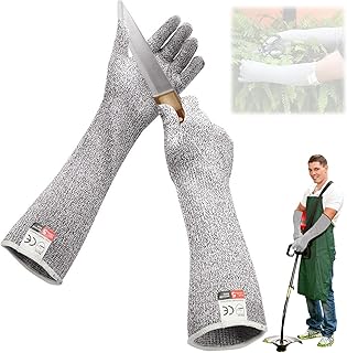 Schnittschutzhandschuhe, Schnittsichere Handschuhe mit langen Ärmeln Leistungsfähiger Level 5 Schutz Gartenhandschuhe Arbeitshandschuhe Damen Gartenhandschuhe Herren lebensmittelecht Schutzhandschuhe