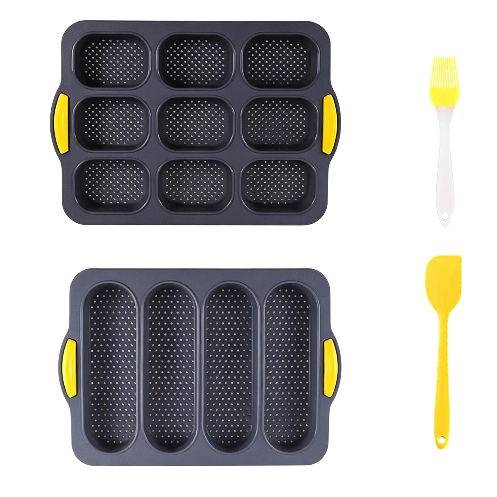 Qusinfc Food Grades Silicone French Bread Maker Set with Even Heat Distribution Nonstick Loafs Pan for Perfect Baking Result Baking Equipment Set