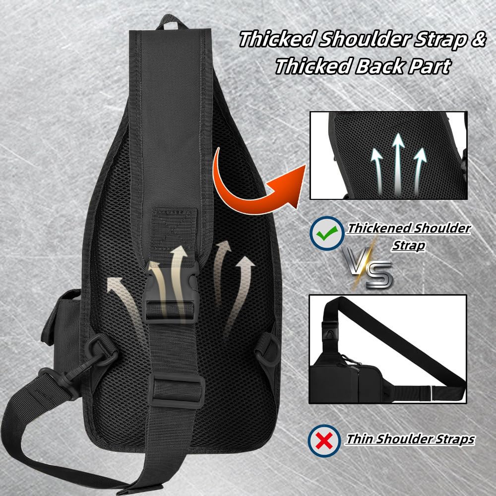 Xromes Concealed Carry Bag for Men,Gun Sling Bag Multifunctional CCW Bag EDC Shoulder Crossbody Backpack Gun Bags for Handguns With Holster