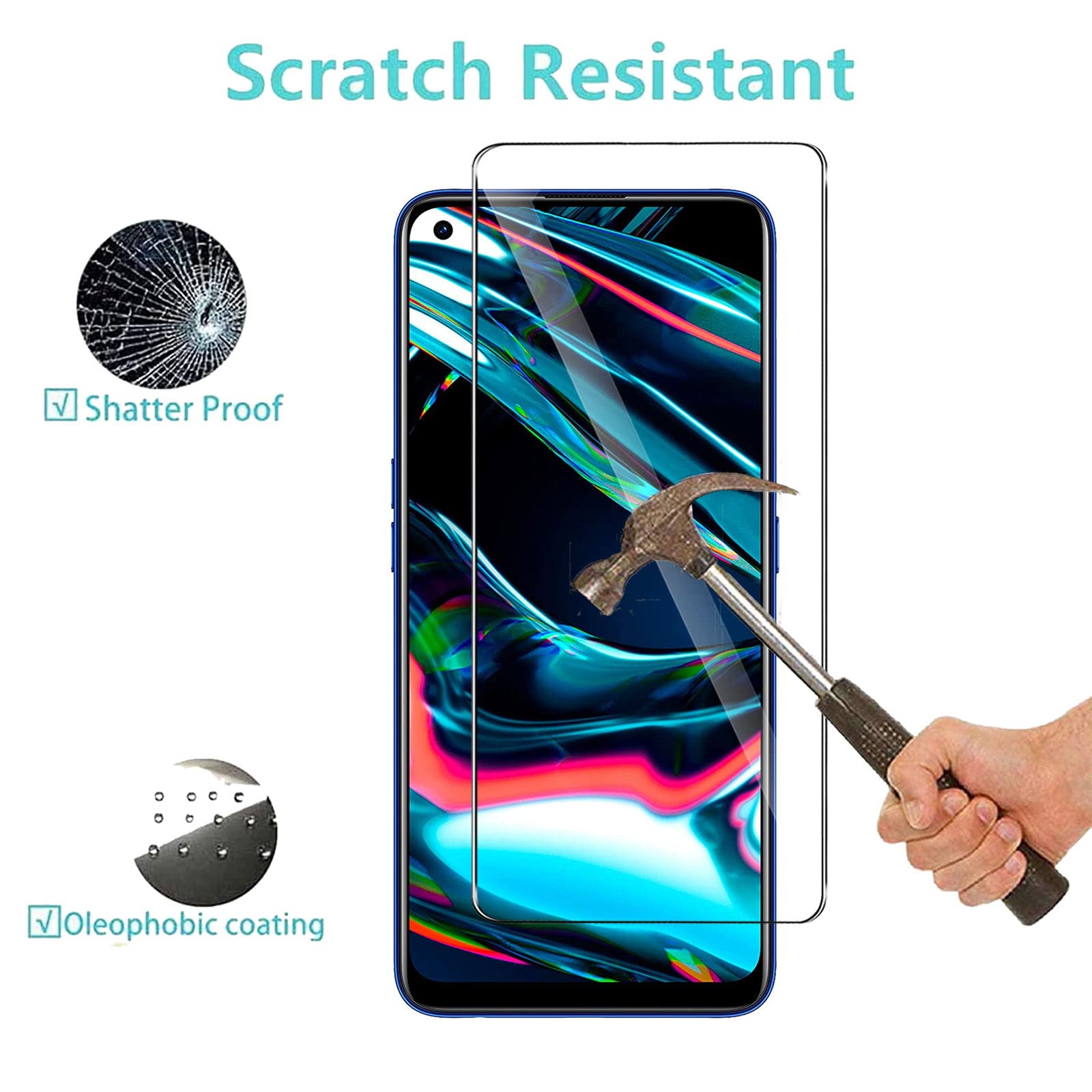 Pellicola Protettiva MediaDevil Ultra-Tough Per Realme 7 Pro - 2 Pezzi, Resistente Come Vetro Ma Infrangibile, Facile Applicazione