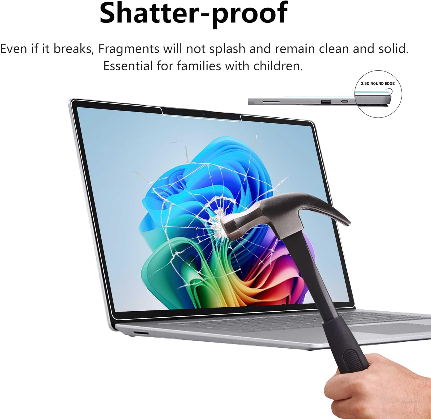 Adeway Tempered Glass Screen Protector for Surface Laptop 13 Inch (2025), UltraGlass 9H+ for 3 Times Stronger Anti-Scratch, Drop Protection, HD Clarity, Fingerprint Resistant, 2 Pack
