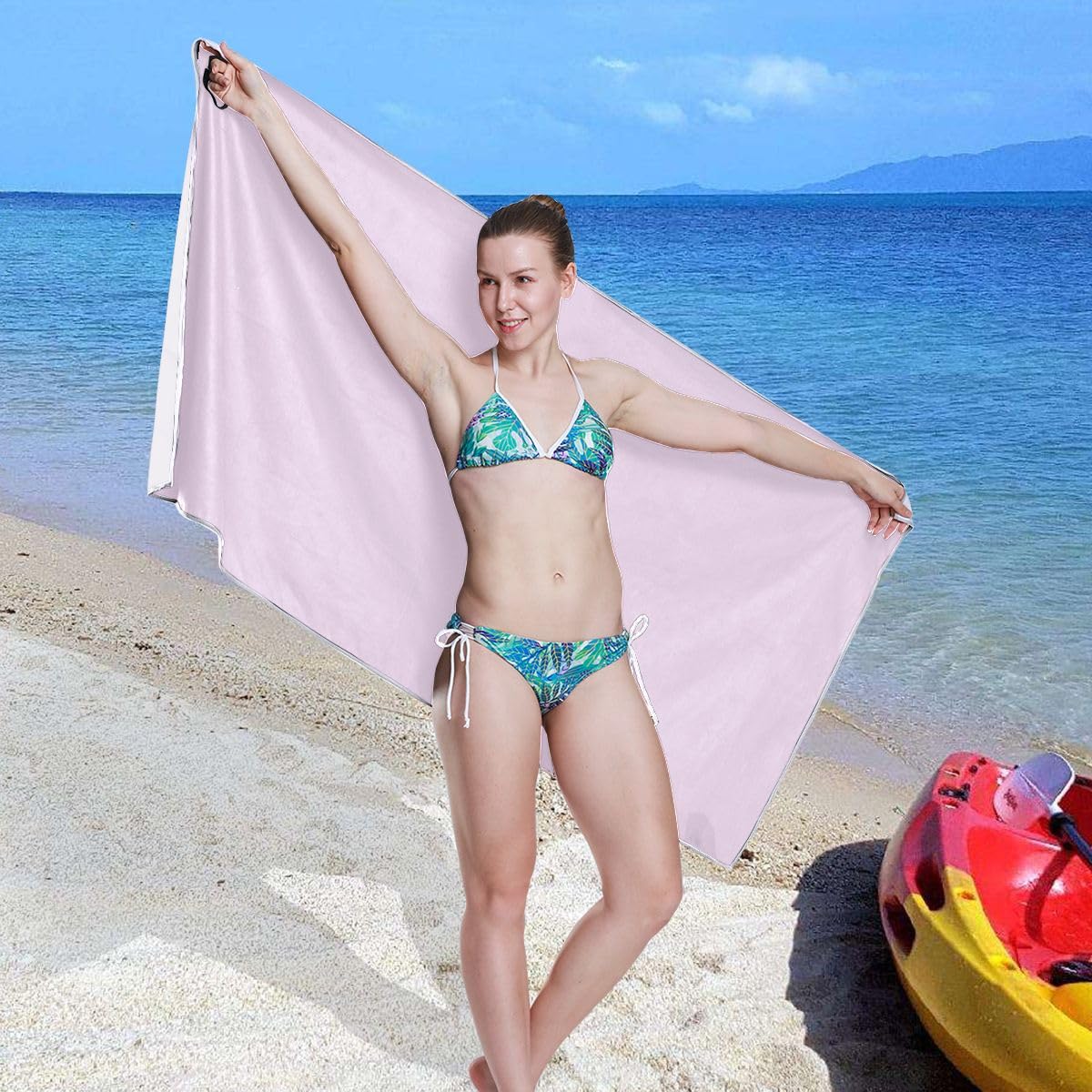 CHIFIGNO Telo mare senape oversize 180,3 x 78,7 cm ad asciugatura rapida da viaggio asciugamano da spiaggia leggero per hotel, palestra, yoga, campeggio