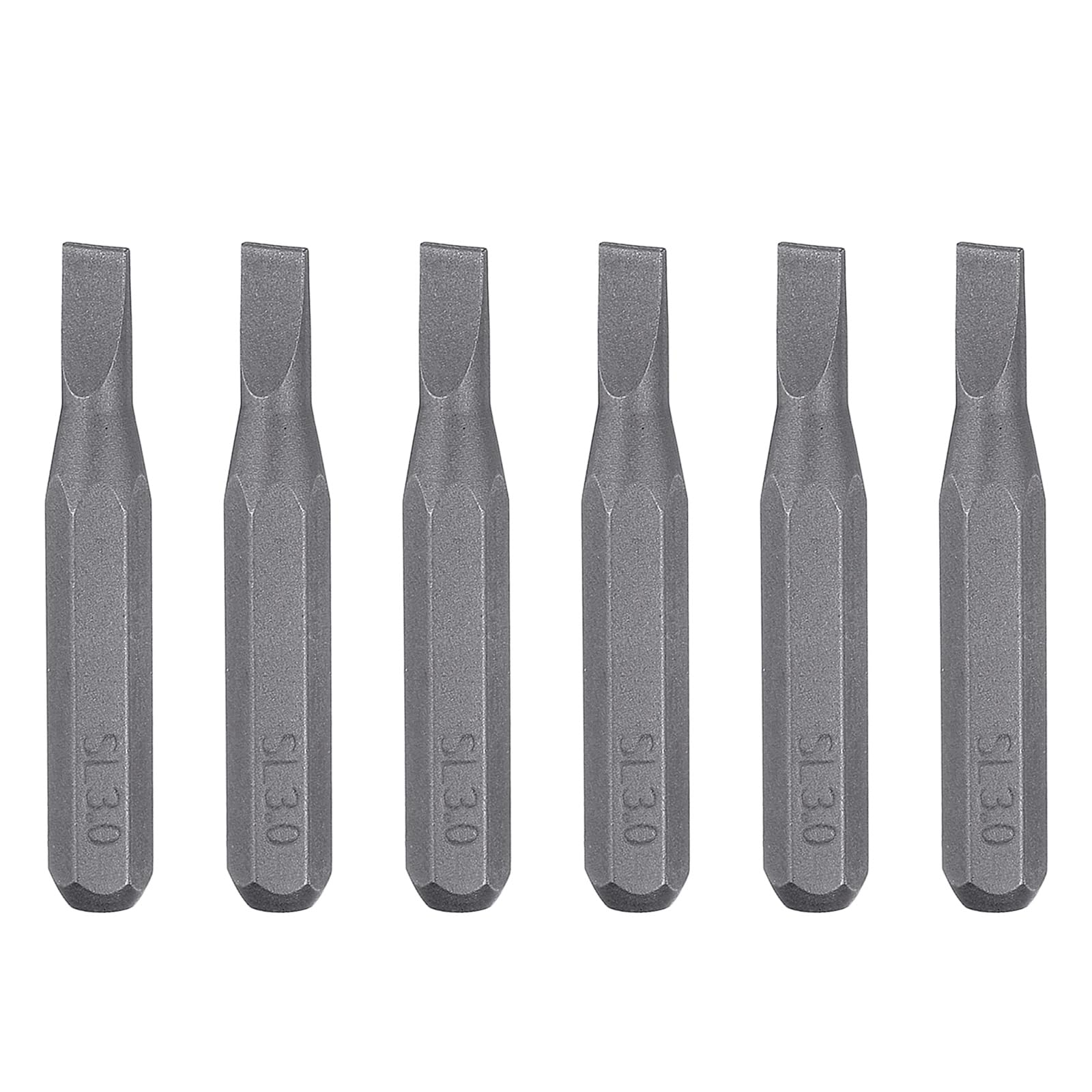 sourcing map 6pcs SL3.0 Slotted Screwdriver Bit 5/32" Hex Shank 28mm Length S2 Steel Magnetic Flat Head Screw Driver Bit for Electric Precision Repair