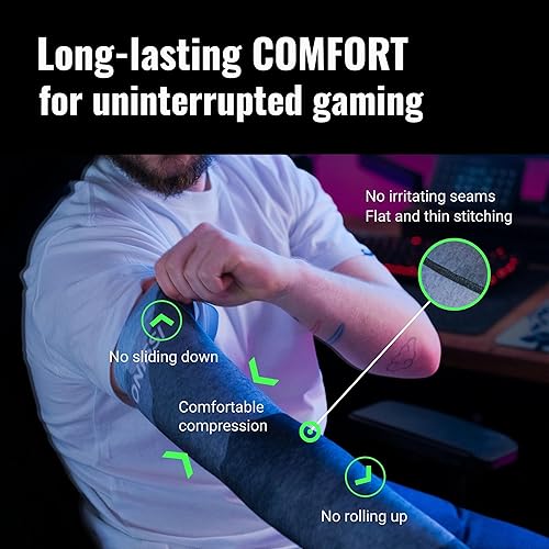 Miniatura 7 de ONISSI Funda de brazo para juegos para PC Antifricción, Precisión, Mangas de compresión para alfombrilla de mouse Regalo de deportes electrónicos