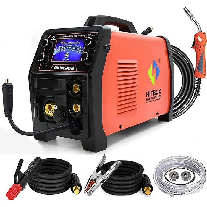 Buy HITBOX 4 in 1 Intelligent Aluminum MIG Welder, 200Amp 110V/220V