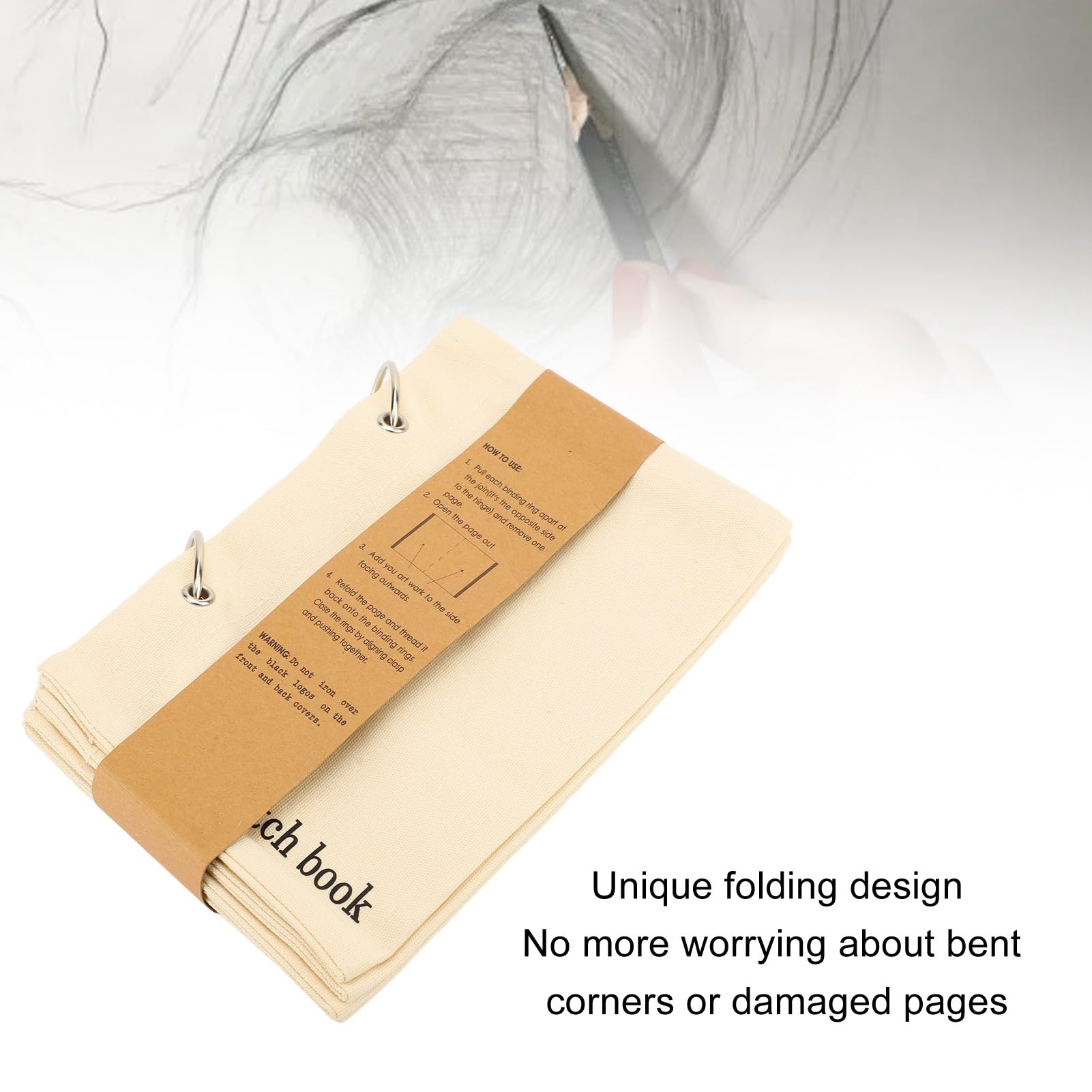 Carnet De Croquis En Lin Pliable - Journal De Voyage En Tissu, Créatif Et Portable, Pour Dessin, écriture Et Couture - 13
