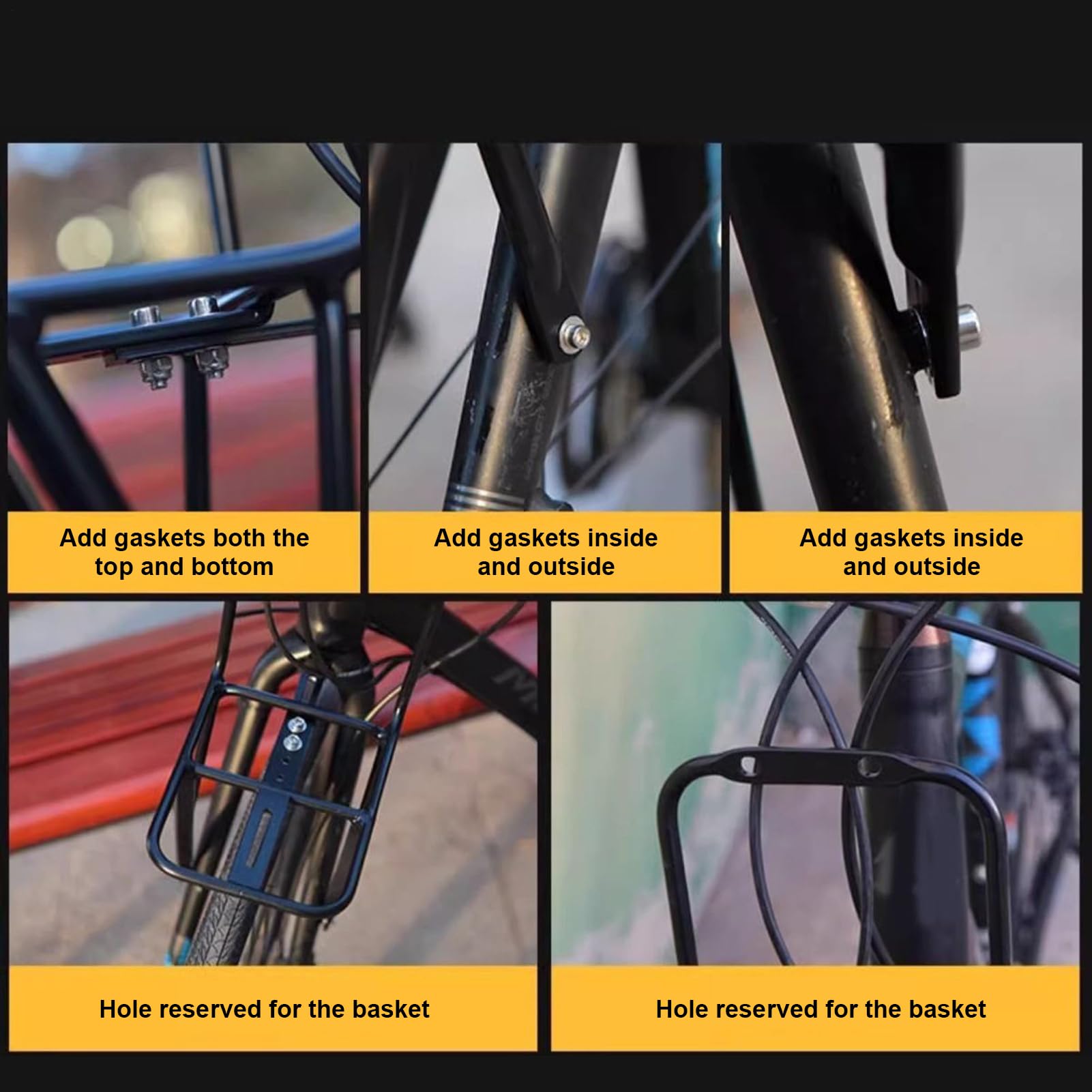 Portapacchi Anteriore Bici Supporto Cestino Borsa Portapacchi | Portapacchi Bici Da Carico per Pendolarismo Quotidiano, Viaggi a Lunga Distanza, Mountain Bike, Ciclismo su Sterrato Cruiser