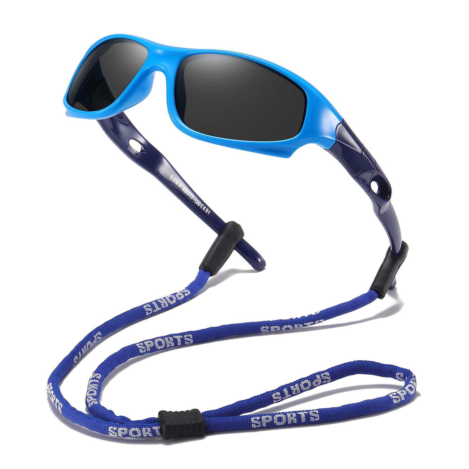 DYLB 3 Stück flexible Kinder polarisierte Sonnenbrille für Jungen Mädchen mit Riemen, Sport-Sonnenbrille für Kinder im Alter von 3–10 Jahren.