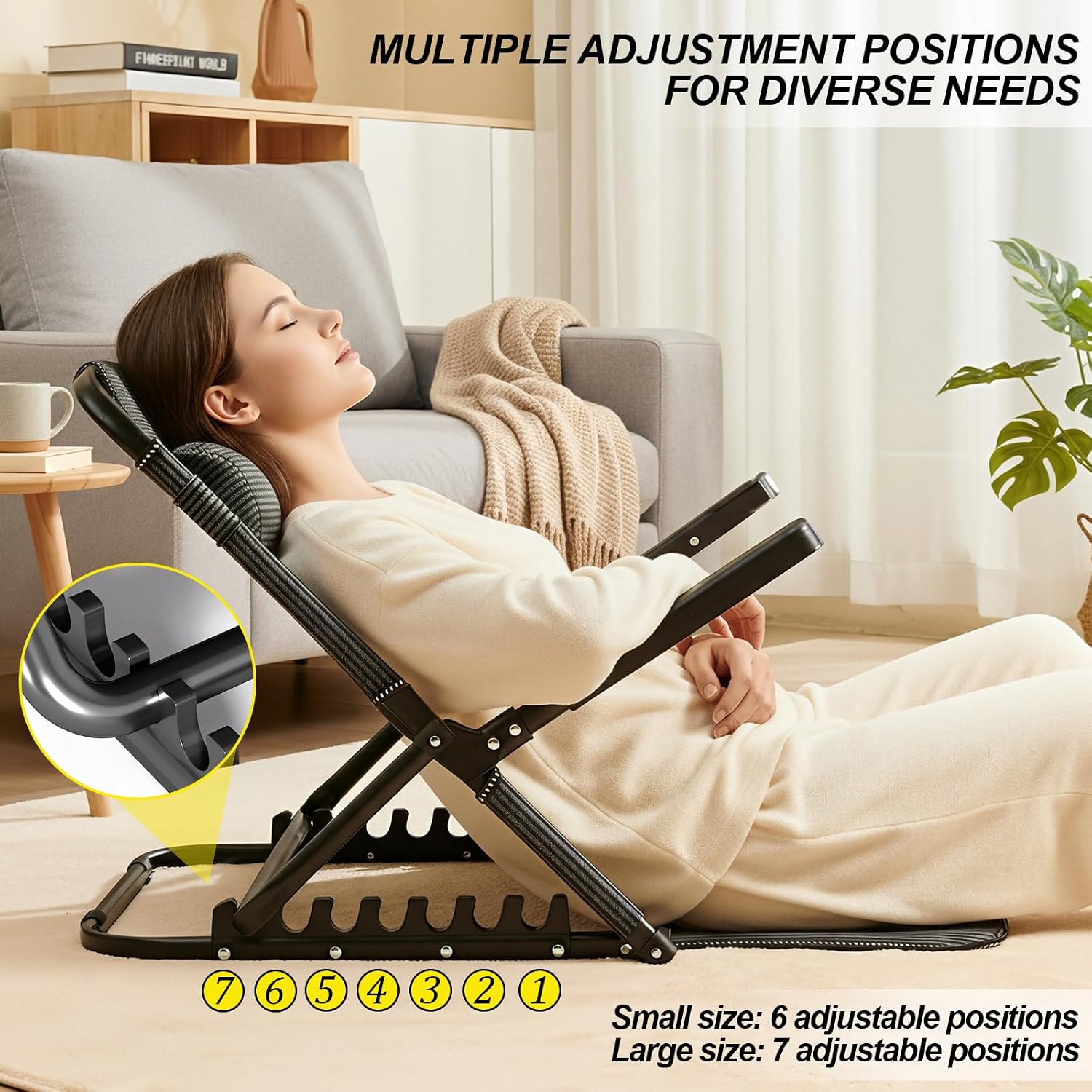 Adjustable Bed Backrest, 6-Position Lifting Back Rest Support with Headrest Pillow, Sit-up Folding Wedge for Reading, Resting, Elderly and Patient Care, Blue