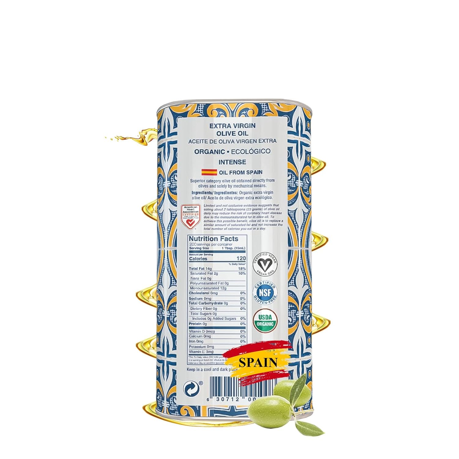 GARCÍA DE LA CRUZ - Organic Extra Virgin Olive Oil, Master Miller Premium Oil, Almond and Tomato Tones, Smooth Body, Sourced in Spain, Montes de Toledo, Bottled in Tins - 3L