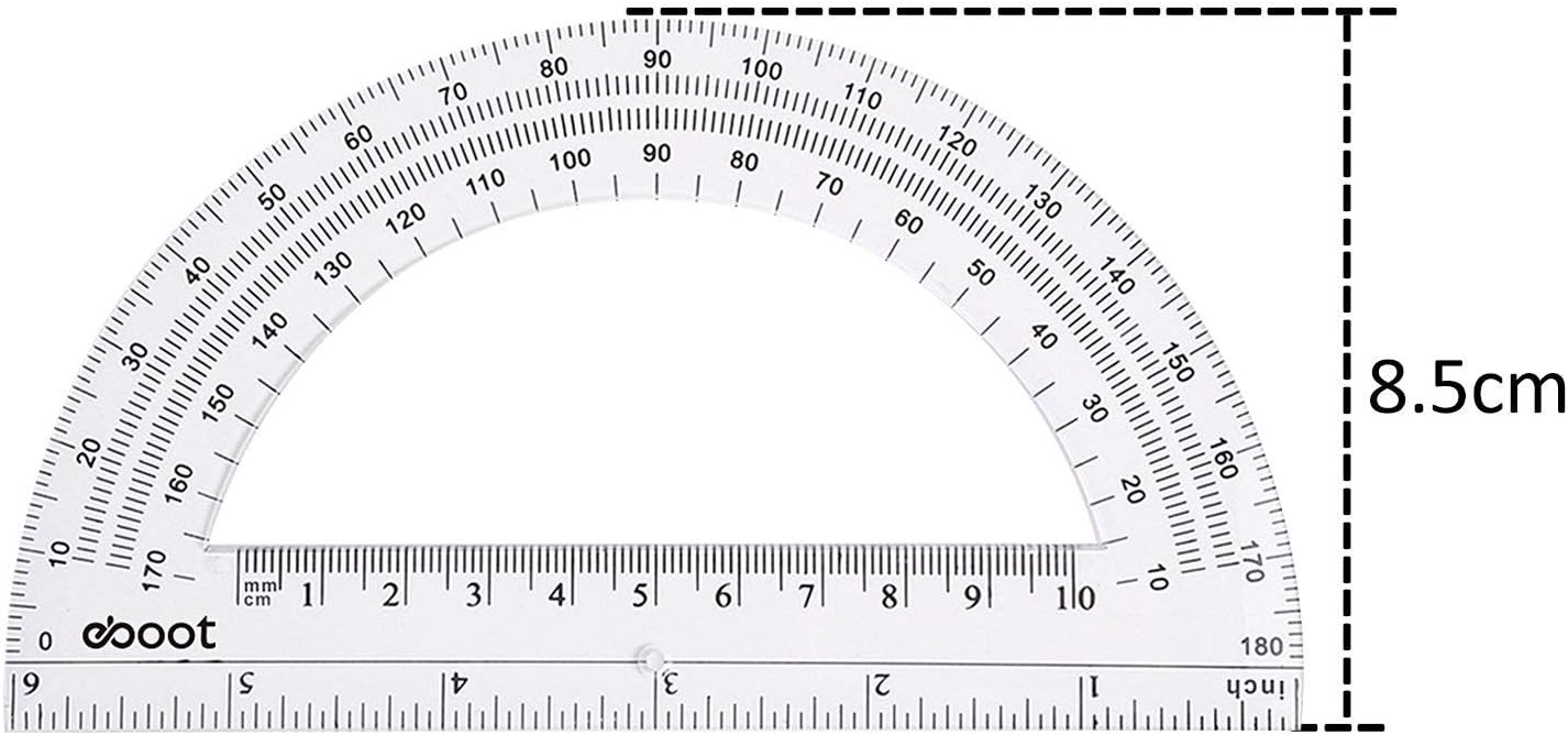 Buy Plastic Protractor Math Protractors 180 Degrees, 6 Inch, Clear
