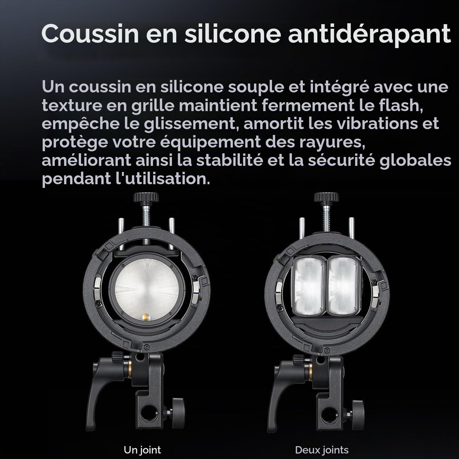 Godox S3 Support Flash (𝐒𝟐 𝐔𝐩𝐠𝐫𝐚𝐝𝐞), avec Baïonnette Bowens et Sabot Froid pour Godox AD200Pro, AD300Pro, AD400Pro, AD100Pro, V1, V860III, TT600, TT350. Support Flash pour Softbox et Snoot.