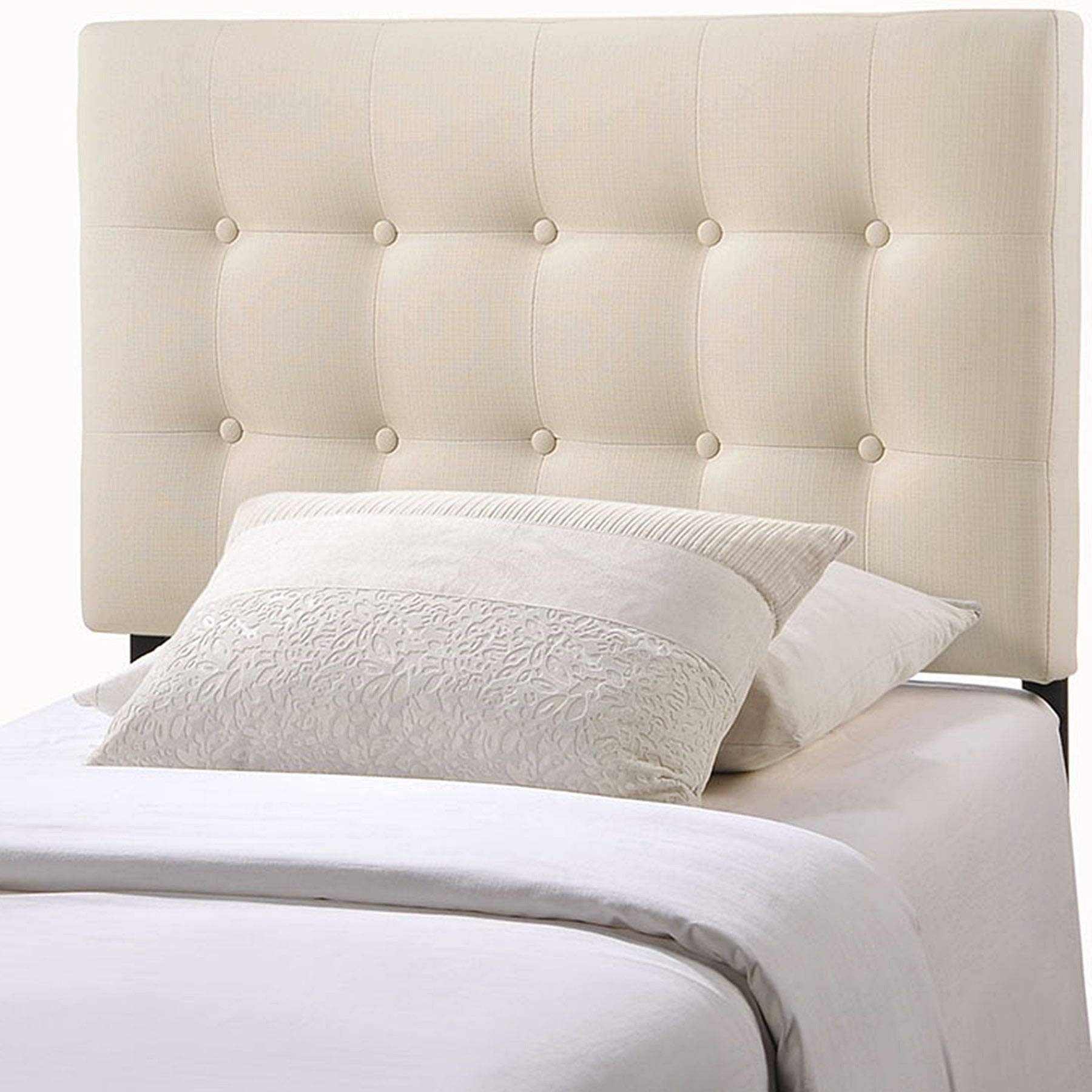 BSD National Supplies Hixson Stylish Ivory Fabric Upholstered Twin Size Headboard