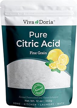 Viva Doria 100% Pure Citric Acid, Food Grade, Fine Grain, 12 oz 340 g
