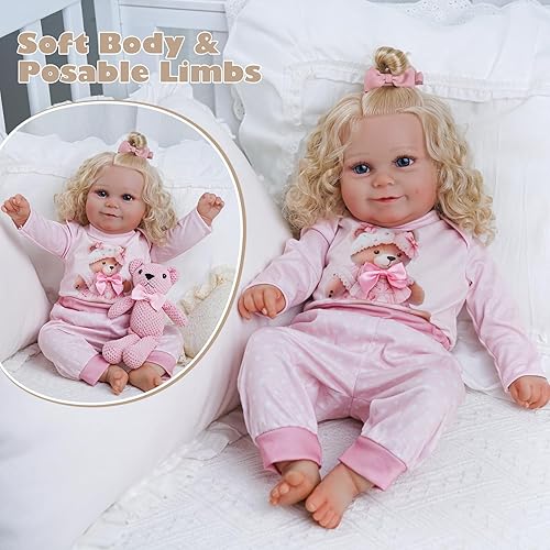 Miniatura 3 de JIZHI Muñecas de bebé Reborn realistas de 20 pulgadas de cuerpo suave y realista, muñecas de bebé de la vida real con caja de regalo para niños a