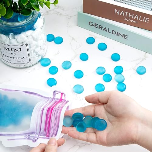 Miniatura 50 de FUTUREPLUSX Canicas de vidrio plano rosa de 1 libra, rellenos de jarrones, gemas para pecera, mármoles de vidrio decorativos para jarrones, acuario