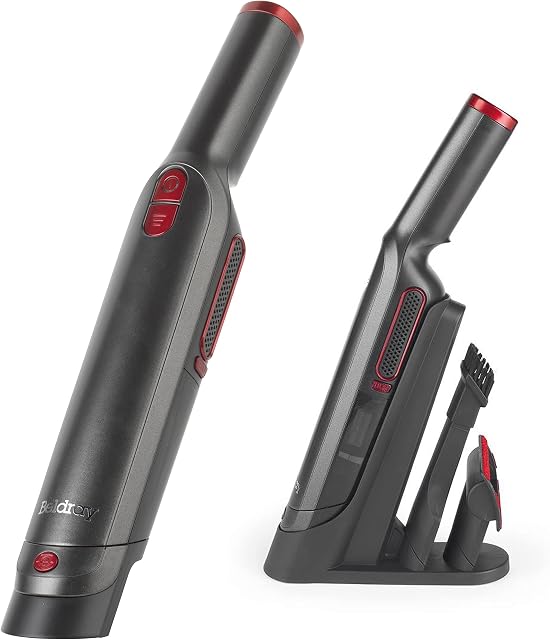 Beldray BEL0944RD Revo Cordless Rechargeable Lightweight Handheld Vacuum Cleaner with Charging Base, HEPA Filter, 11.1 V, Accessories Included  Red