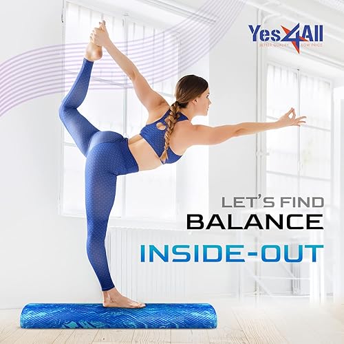 Miniatura 7 de Yes4All Rodillo de espuma EVA de densidad media para espalda, rodillo de media espalda para ejercicio, yoga y pilates de 1236 pulgadas