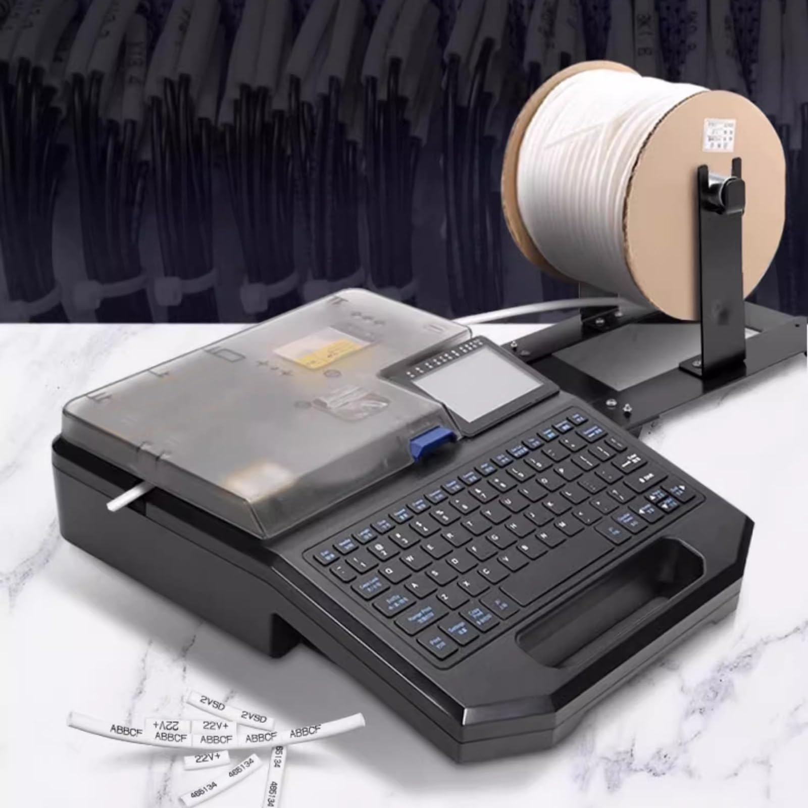 Stampante portatile per etichette con nastri e adesivi, stampa veloce, taglio automatico, compatibile con un'ampia varietà di tipi di nastri per etichette per computer