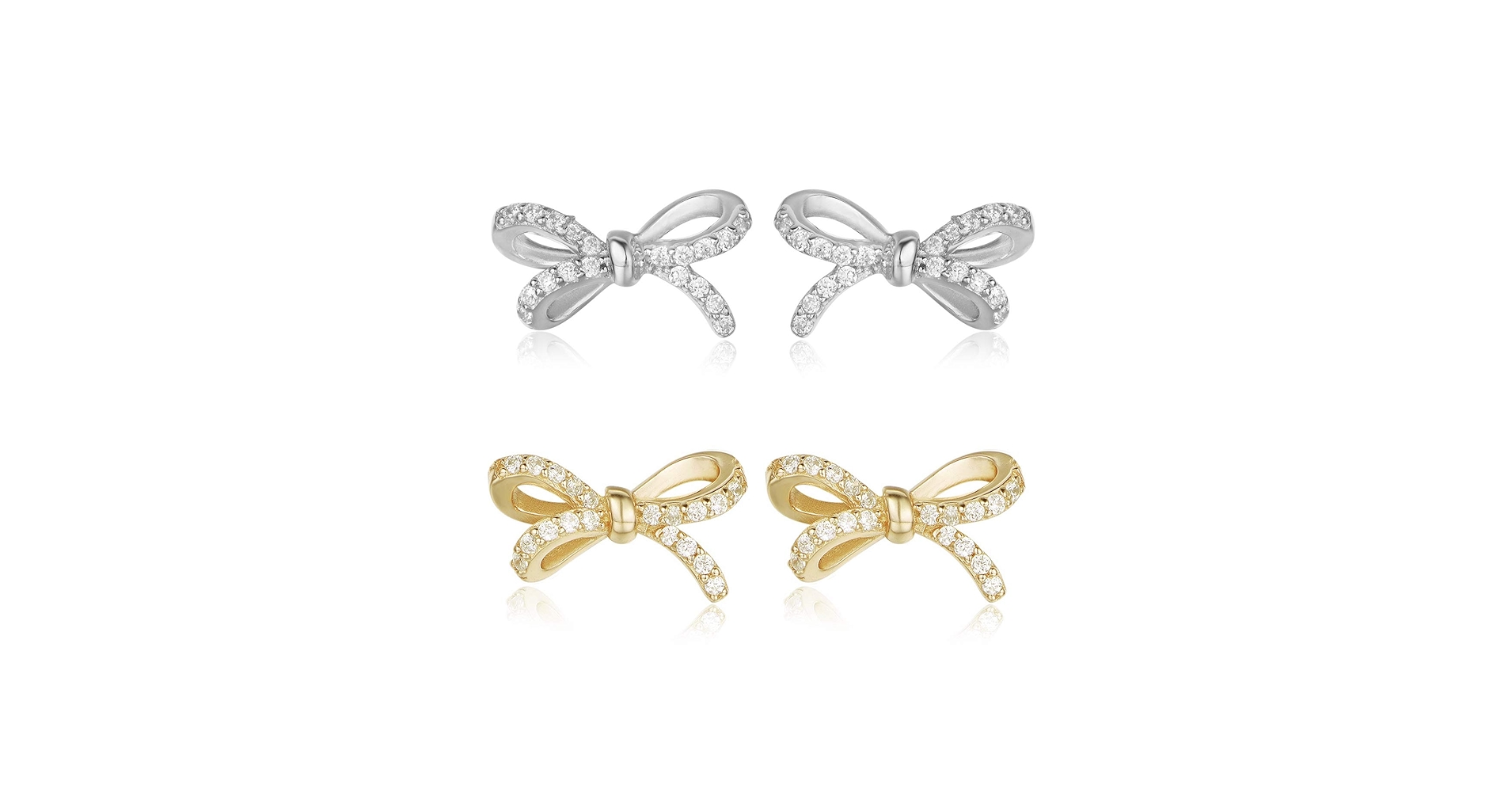 Amazon.com: Earrings for Women, 925 Sterling Silver Bow With