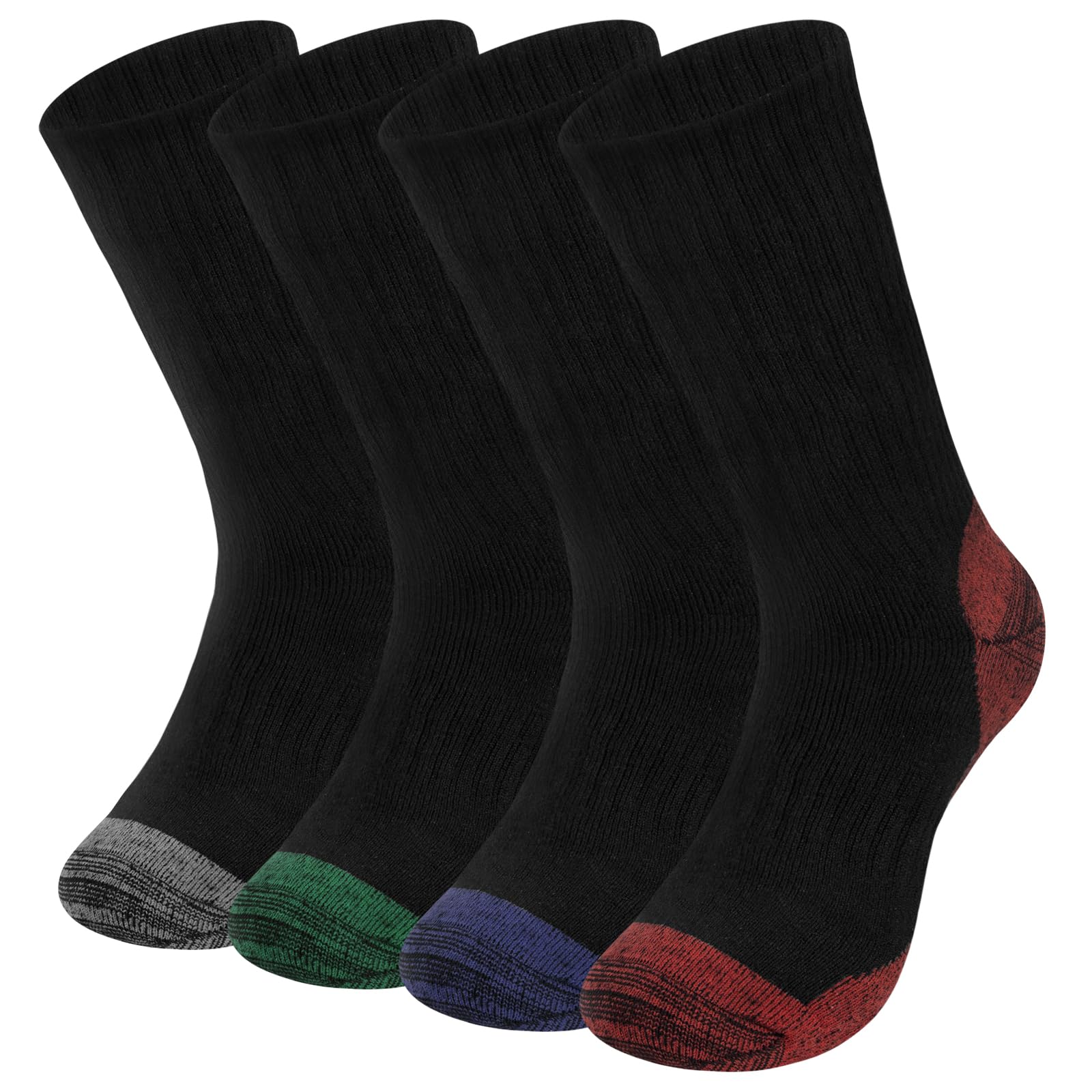 4 Pairs Mens Merino Wool Socks, Breathable Hiking Outdoor Warm Winter Socks for Men Cold Weather
