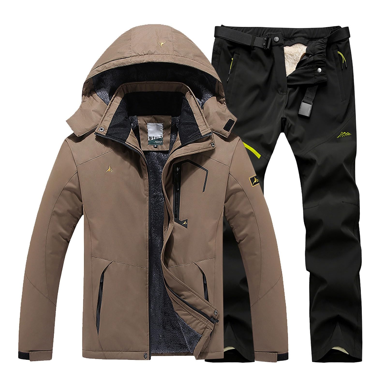 Generisch Vêtements de ski pour homme, veste à capuche, pantalon, ensemble pour activités de plein air, loisirs