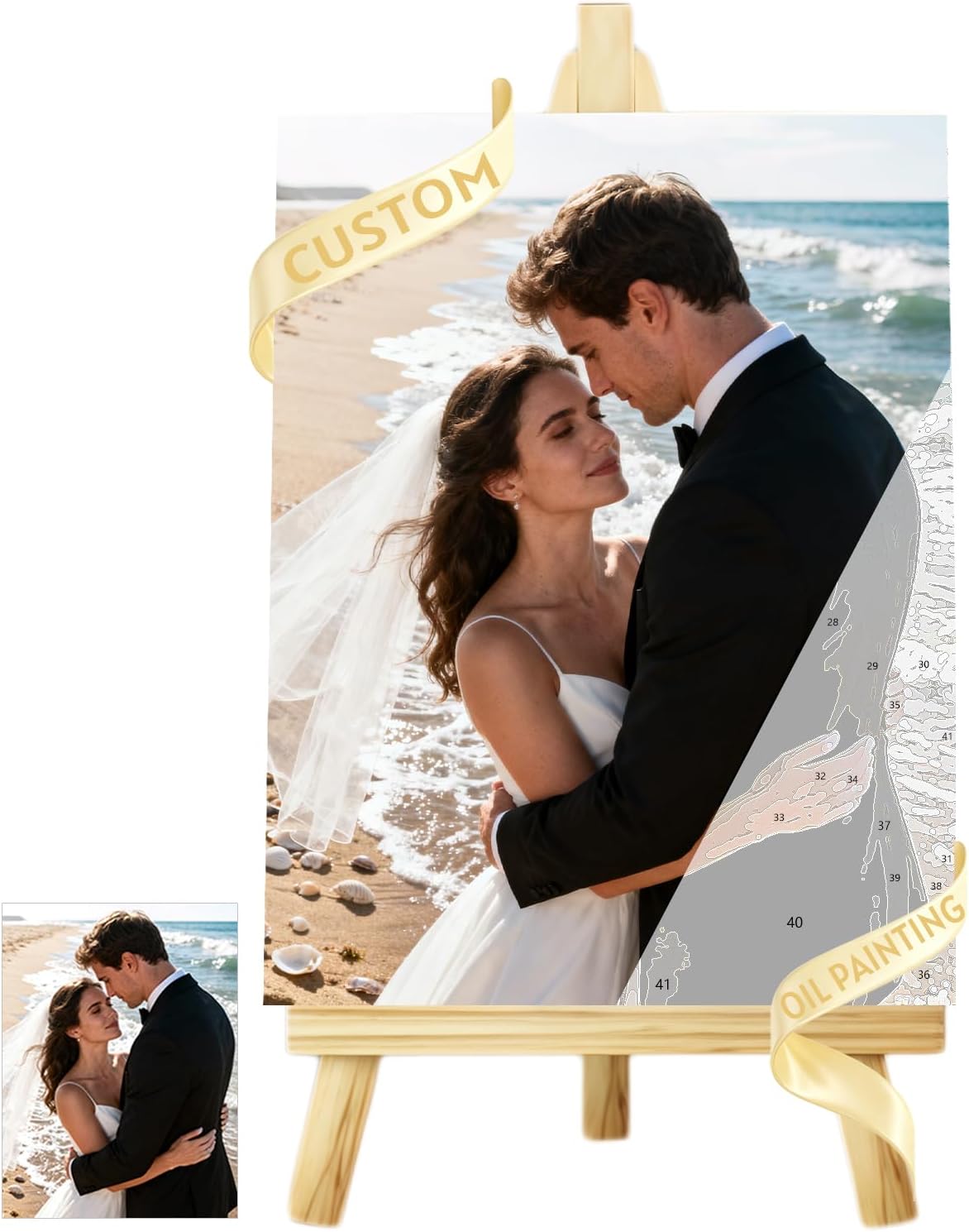 SCTOKUP Custom Paint by Number, Personalized Canvas Paint by Numbers Kit for Beginner, Customized DIY Oil Painting with Your Picture Gifts for Adults, Family, Lover, Pets, Home Decor