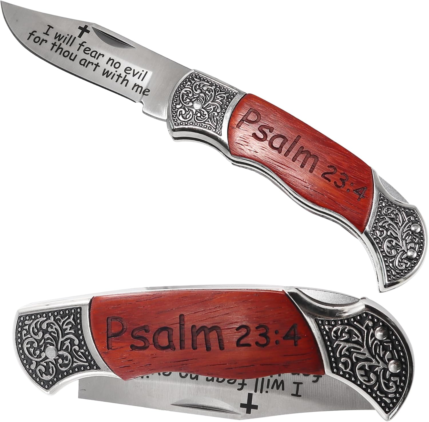 Personalized Catholic Christian Gifts Bible Verse Utility Tool,Scripture Baptism Religious Confirmation Gift for Men/Women (Psalm 23:4)
