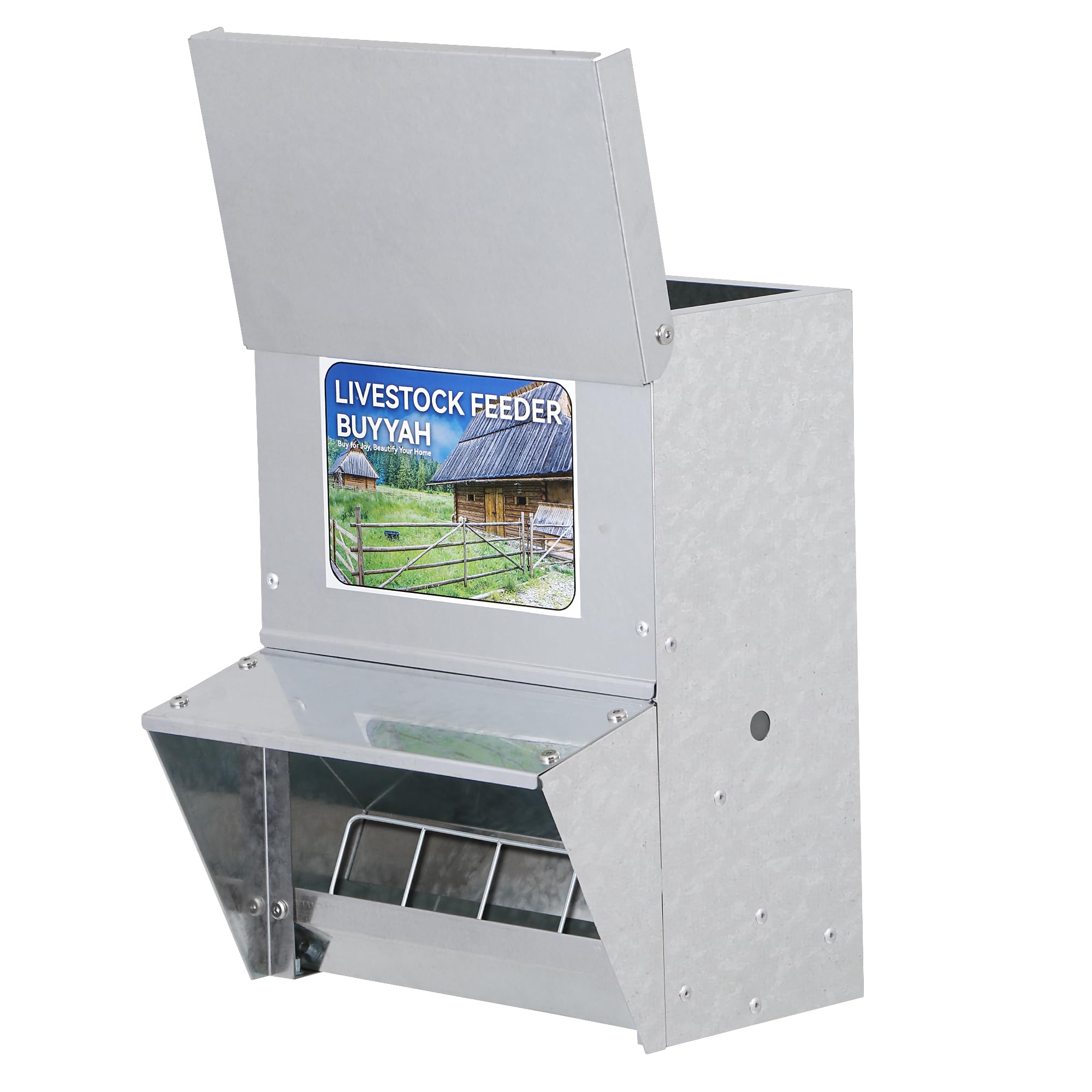 Comedero automático para pollos, capacidad de 30 libras, comedero de metal galvanizado para aves de corral, comedero impermeable para pollo, apto para aves de corral, gansos, codornices,