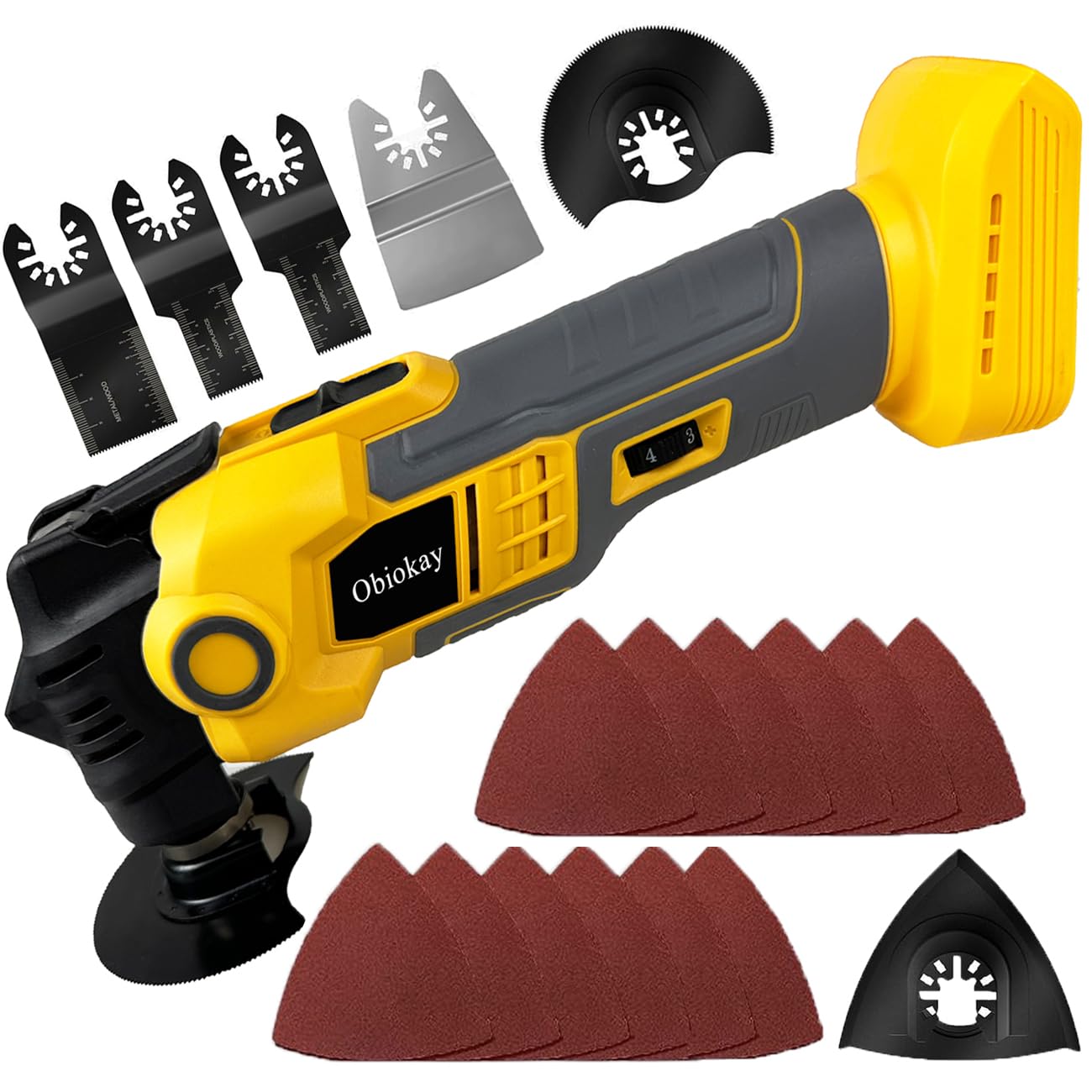 Cordless Oscillating Saw for De-walt 20V Max Battery Anti-vibration Oscillating Multitool with Blades,6-Speed,4° Oscillation Angle for Cutting/Grinding/Sanding(Tool Only) Cutting machines for wood