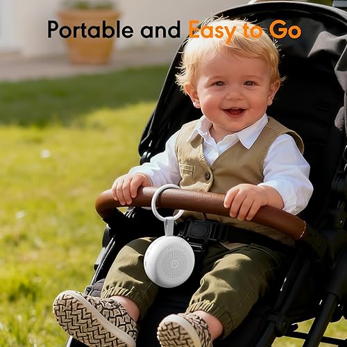 Miniatura 3 de Máquina de ruido blanco para bebé, máquina de sonido portátil con 33 sonidos relajantes, temporizador y función de memoria para dormir, viajes,