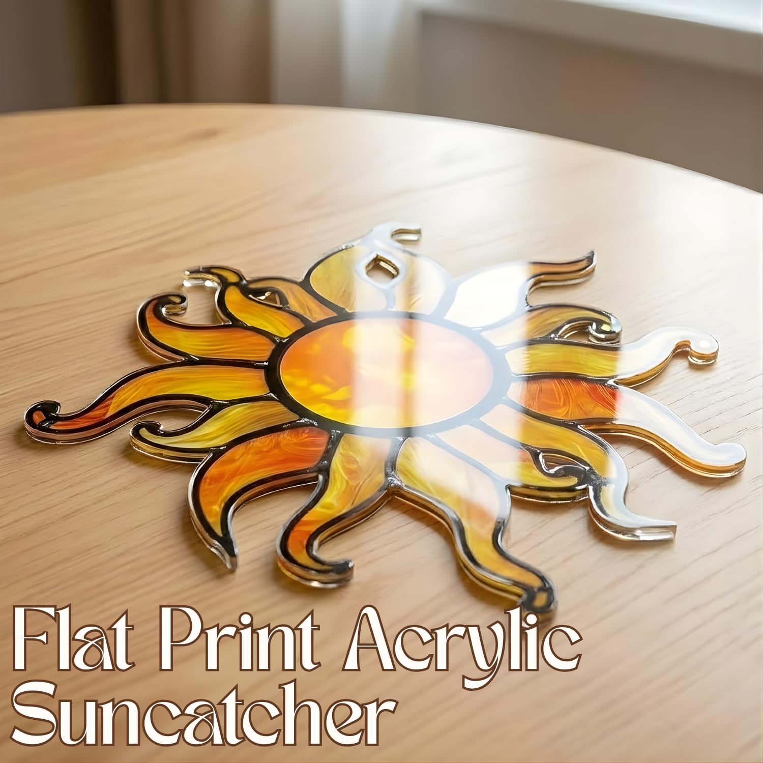 Atrapasueños de acrílico colorido para colgar en la ventana, panel de atrapasueños para decoración del hogar, coche, jardín, regalo, lindo tina, fantasma, vidrieras de imitación