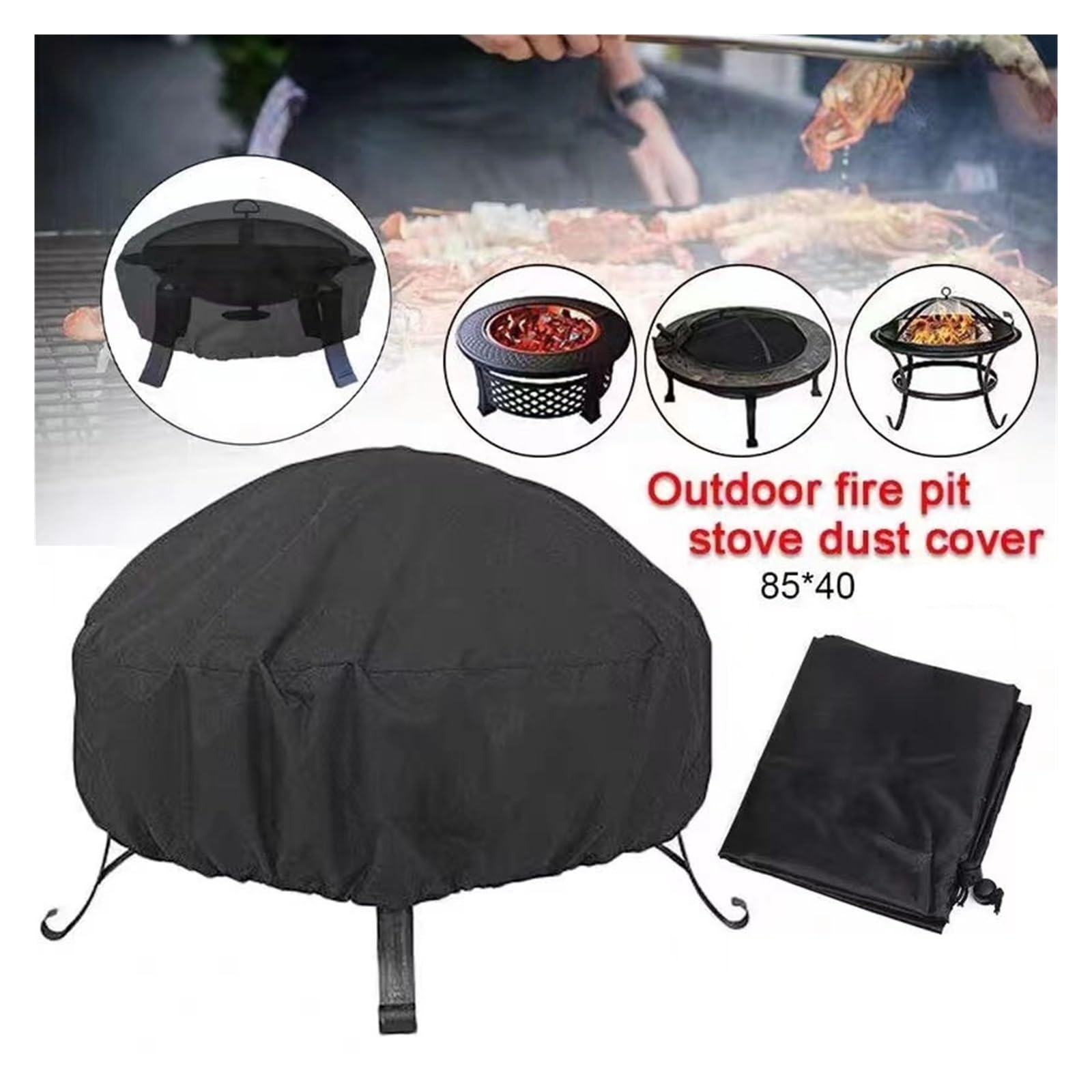 Copertura for barbecue da esterno, antipolvere e impermeabile for stufa a braciere rotonda Copertura Rotonda per Braciere
