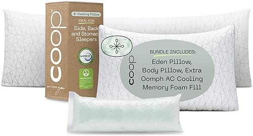 Coop Eden King & Body Pillow Bundle, el juego incluye (1) almohada Eden King y (1) almohada corporal