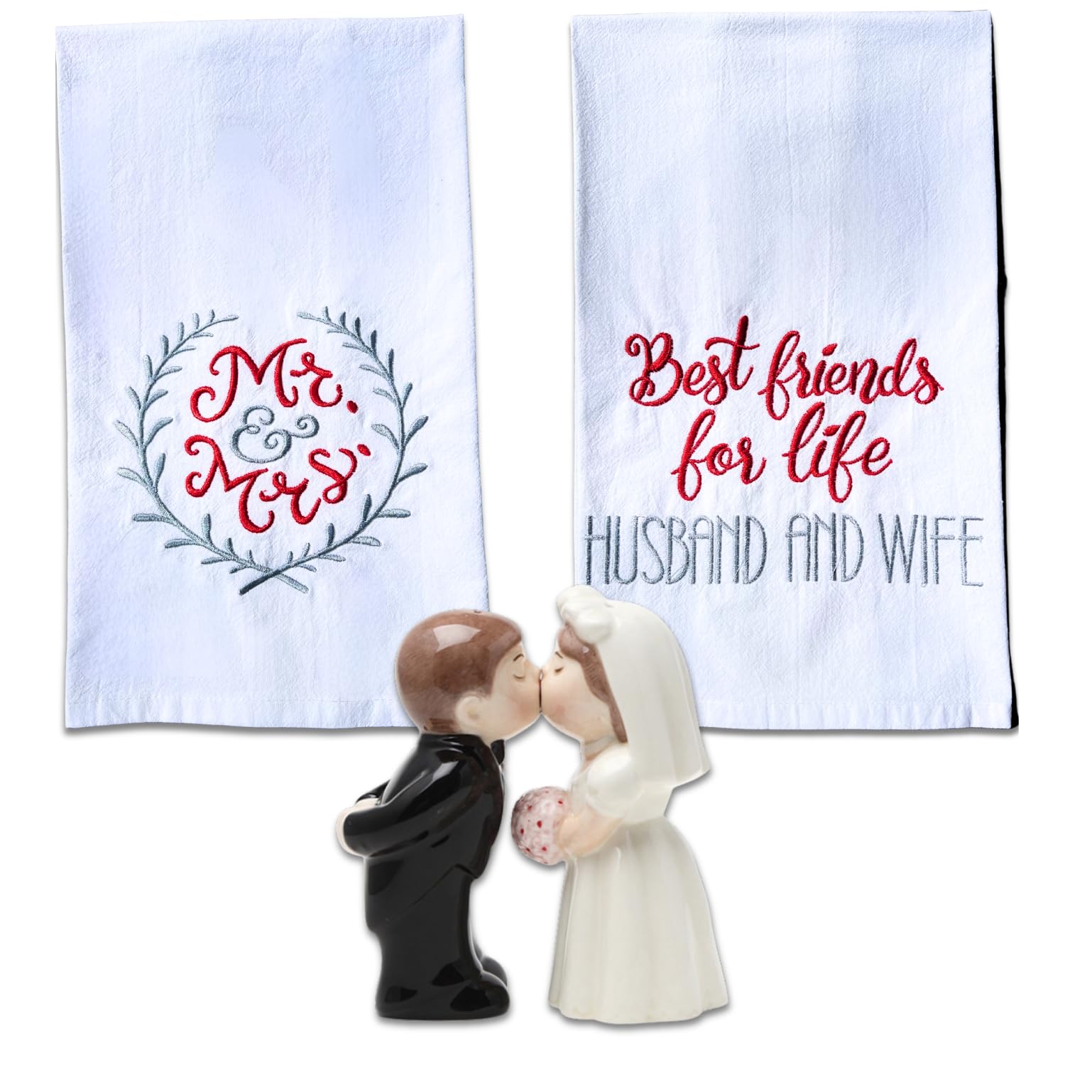 QUPT Wedding Penguin Doll Set – Hubby & Wifey EST 2025 Gift For Couples, Bridal Shower, Anniversary