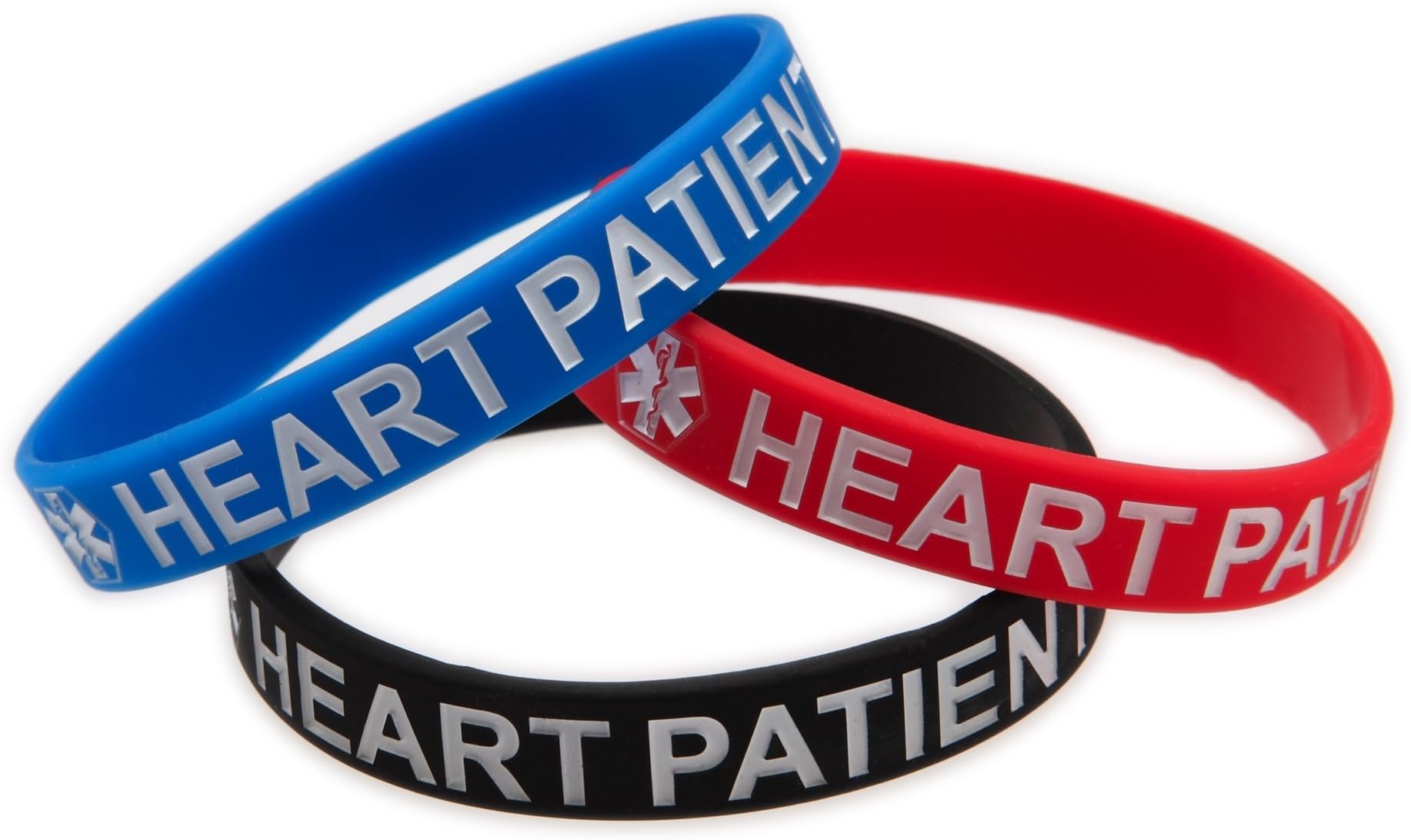 Adult Heart Patient Silicone Wristbands - Lot of 3