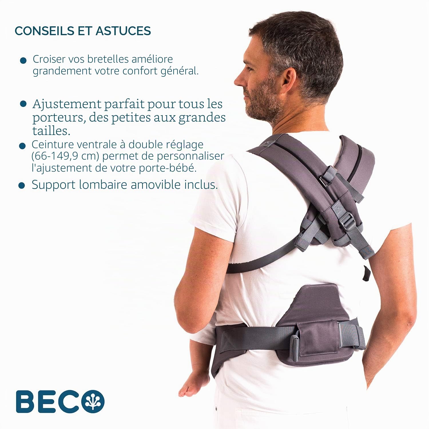 Beco 8 Portabebés Recién Nacido-Niño, Malla, 3-20 kg, Rust | Híbrido Transpirable con Porteo Frontal, Cadera y Espalda, fresco en verano, Ergonómico y Sano para las Caderas del bebé.