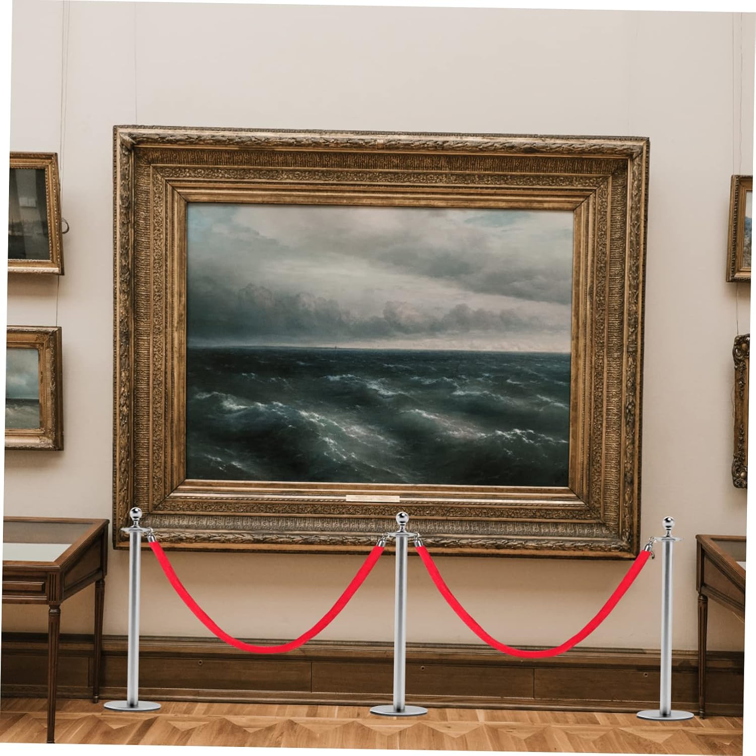 Crowd Control Barrier Rope with Hook Lanyard for Queue Dividers Safety Guardrail for Events Museums and Formal Occasions